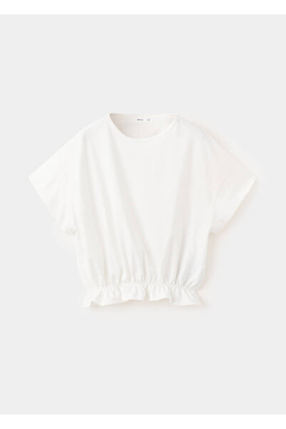 MANGO Kids Pamuklu büzgülü t-shirt