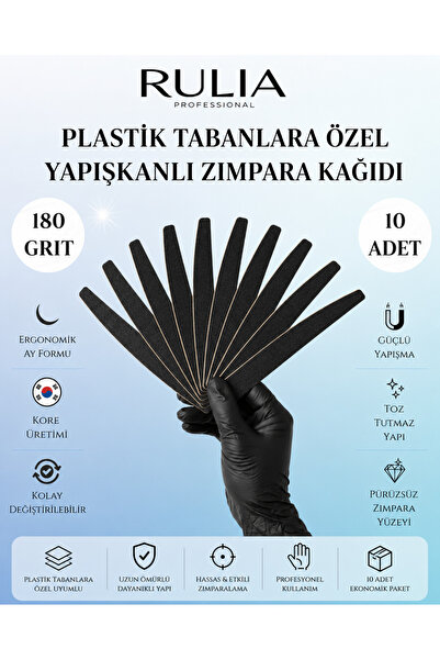 Rulia Professional RULIA 10lu Set - 180 Grit Yapışkanlı Zımpara Kağıdı Plasti...