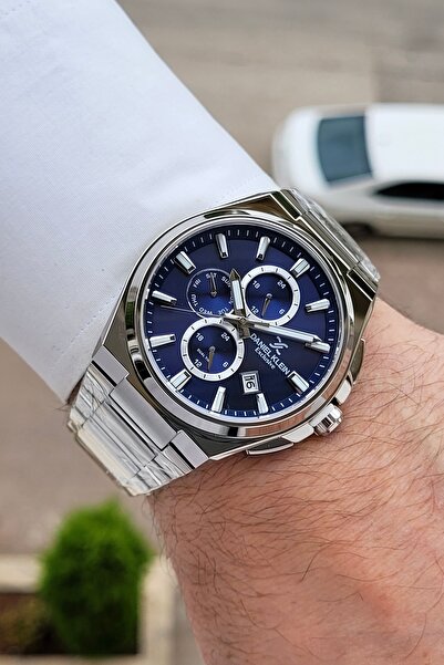 Daniel Klein Kadranı Lacivert Kordonu Silver Renk 43,5 Mm 24 Ay Garantili Gös...