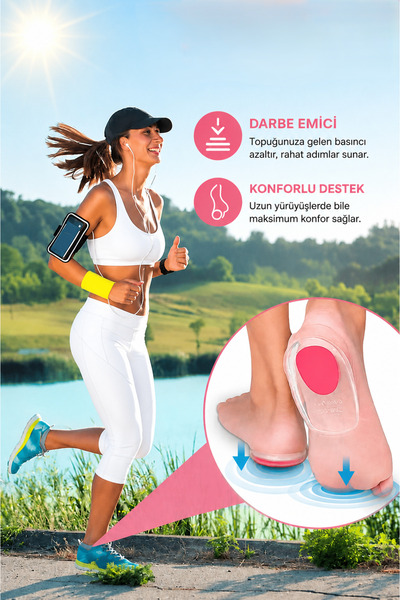 Sevamed Medikal Topuk Dikeni Tabanlık Silikon Topukluk Darbe Emici ve Ayak Masaj Topu