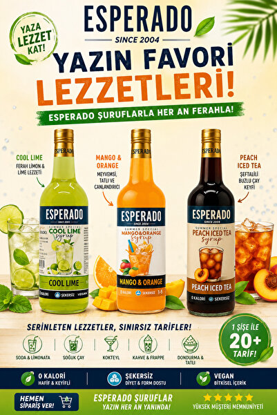 ESPERADO Şekersiz Cool Lime-mangoportakal-ice Tea Base -efsane Yaz Serisi 750...