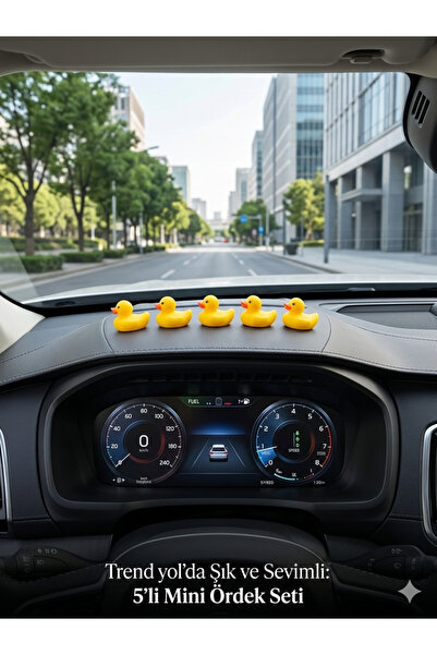 YSR HOME 3D 5Pcs Mini Yellow Duck Set - Car Dashboard Ornament Cute Auto Acce...