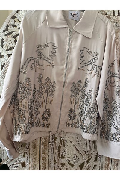 MODA S&S BZLİNE Nakışlı boncuklu tasarım bomber ceket