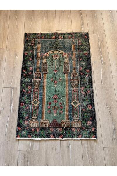 Vintage El Dokuması Seccade & Etnik Dekoratif Kilim 75x115 cm
