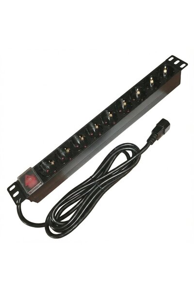 Emtex Unitate de distribuție a energiei (PDU) din aluminiu, 19 inch, 9 prize ...