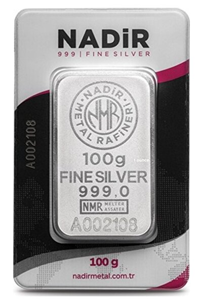 Nadir Gold 24 Ayar 100 Gr Gümüş Külçe
