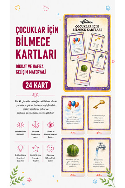 Yogatoon Kids World Çocuklar İçin Bilmece Kartları – Dikkat ve Hafıza Gelişim...