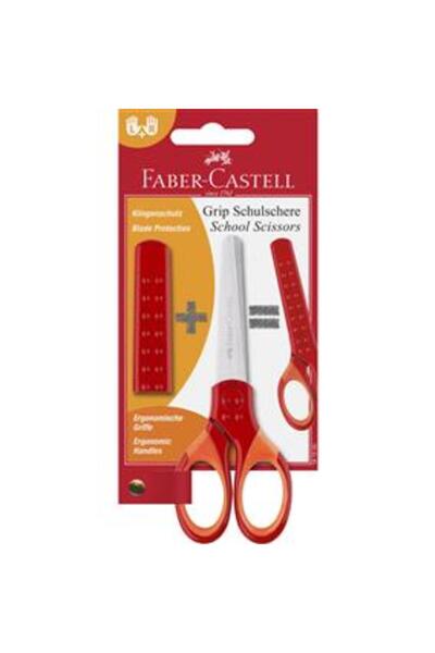Faber Castell Foarfece școlare de siguranță cu mâner roșu FABER-CASTELL
