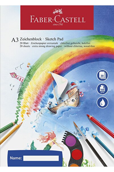 Faber Castell Bloc de desen A3 20 coli 100g/mp FABER-CASTELL