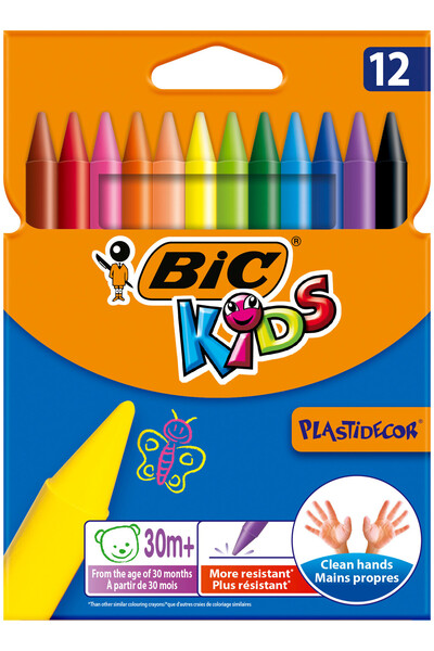 Bic 12 creioane cerate colorate PLASTIDECOR