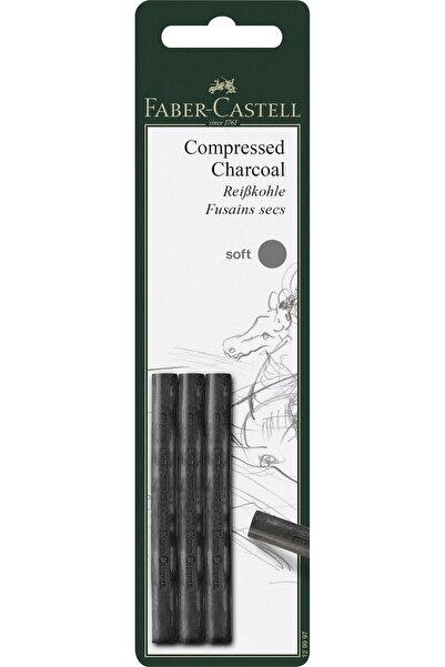 Faber Castell BLISTER 3 BUCĂȚI CĂrbune presat PITT MONOCHROME SOFT FABER-CASTELL