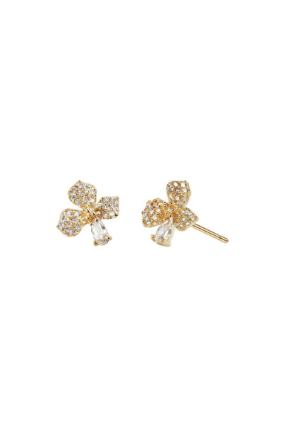 Lisa&Co. Cercei Argint Paved Orchid Argint placat cu aur galben / Zircon / Alb