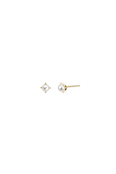 Lisa&Co. Cercei Argint Simple White M Argint placat cu aur galben / Shellpearls
