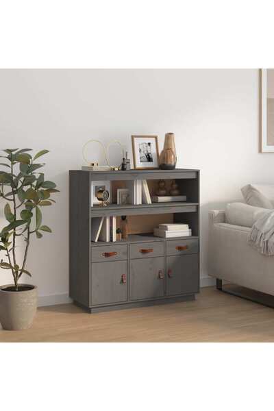 Concept Dulap înalt, gri, 100x40x108,5 cm, lemn masiv de pin