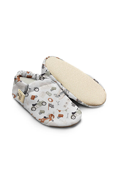 Kokopatik Racing Time Pattern Booties - Organic Cotton Baby Booties, Non-Slip...