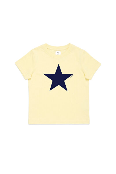 WHITE OF CREATIVE Kadın Star Yıldız Baskılı Baby Tee Crop Top