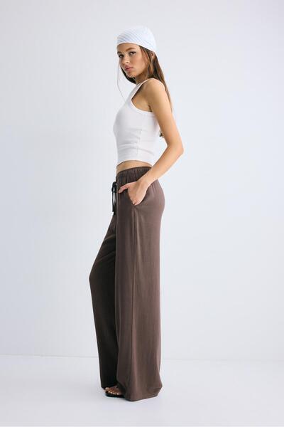 Stradivarius Straight-leg linen-look trousers