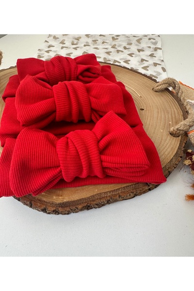 YENİDOĞAN Pamuklu Full Esnek Kız Bebek Çift Fiyonk Bandana