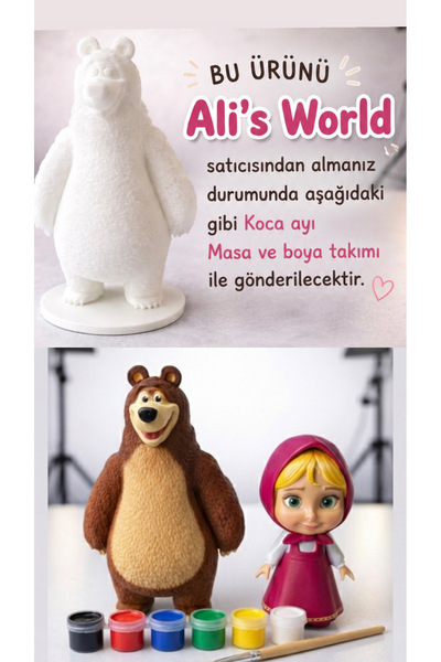 ALİS WORLD Montessori Koca Ayı ve Maşa Temalı Boyama Seti Kendin Yap Eğitici ...