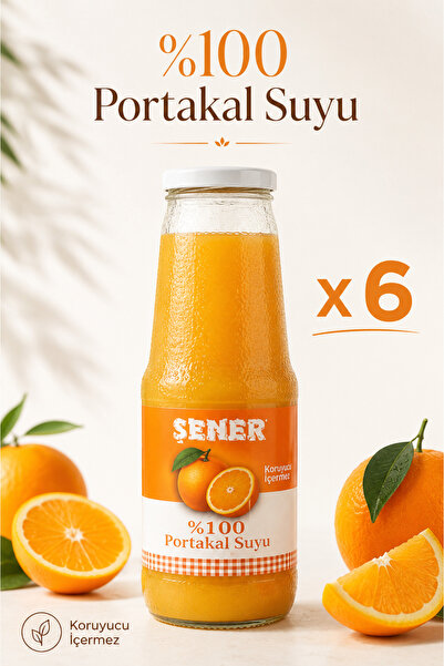 Şener %100 PORTAKAL SUYU CAM ŞİŞE MEYVE SUYU 1000 GR