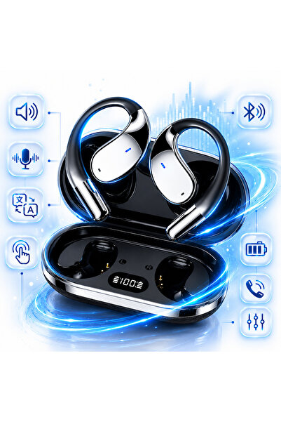 IBESPHERE Căști Wireless Open-Ear, Bluetooth 5.4, Autonomie Extinsa, Design E...