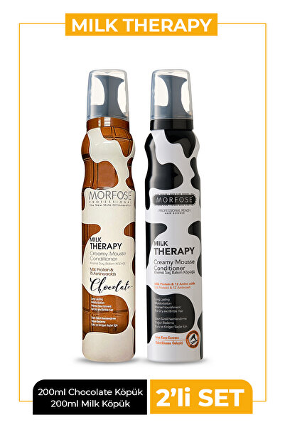 Morfose Milk Therapy Saç Köpüğü + Chocolatte Saç Köpüğü 200 ml - Besleyici, K...