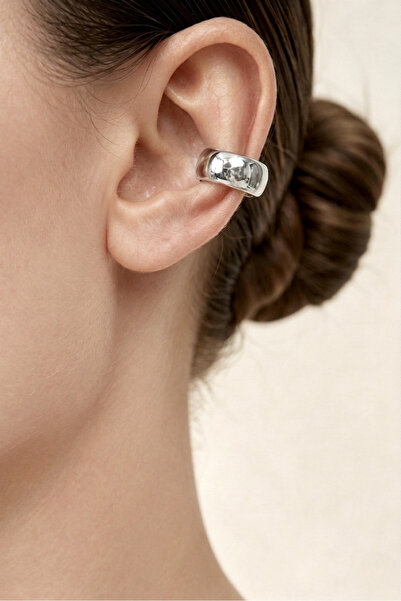 Pure Love ATELIER Gümüş Minimal Earcuff Küpe – Deliksiz Kullanım