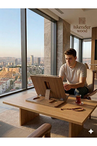 iskender wood ahşap Ahşap Kitap Okuma Standı Tablet Standı Kitap Tutucu Kuran...