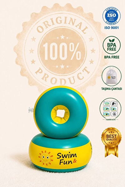 swim & fun Çocuk Yüzme Kolluğu Extra Güvenlikli / Bebek Yüzme Kolluk / Tamir ...