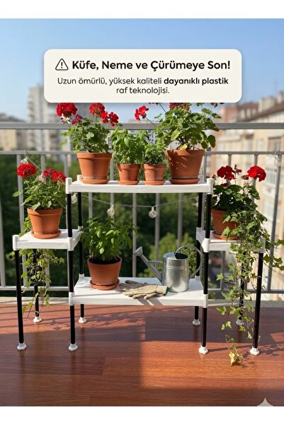 Lider Tunç TUNİVA NİVA Modern Basamaklı Saksılık Dekoratif Çiçeklik Ve Balkon...
