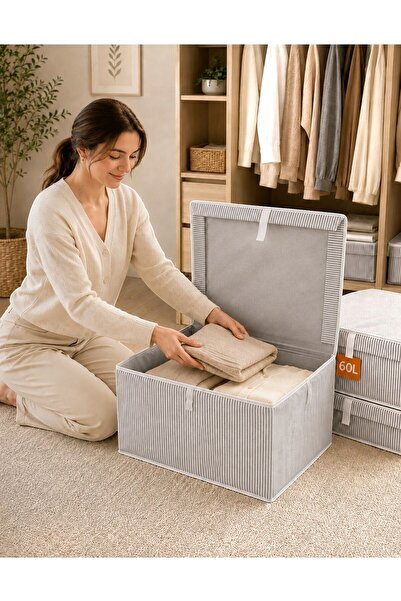 Helen's Home Large Boy Kıyafet Düzenleyici Hurç 50x40x30 cm Katlanır Elbise Saklama Kutusu Organizer