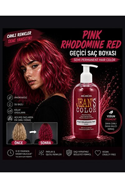 jeans color Amonyaksız Pembe Renkli Saç Boyası 250 ml Kokusuz Su Bazlı Pink R...