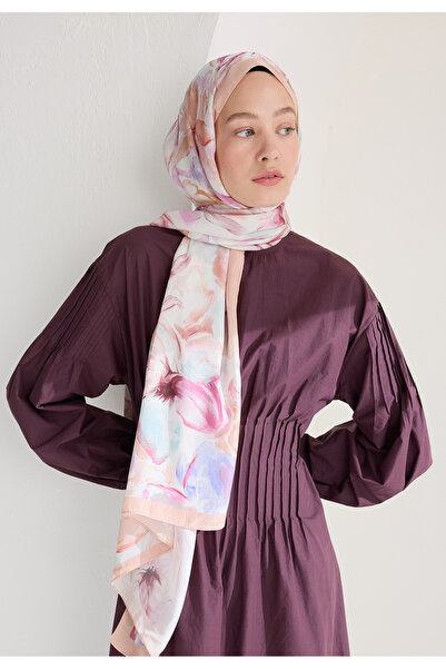 Freshscarfs Soft Flora Floş Viskon Şal Somon