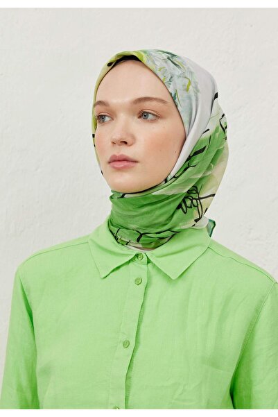 Freshscarfs Amelie Desen Βαμβακερό Φουλάρι Βουάλ Πράσινο