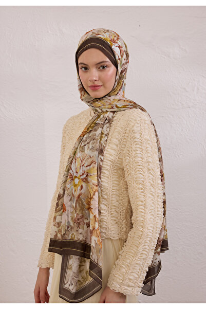 Freshscarfs Jasmine Joy Desen Rami Şal Kahve