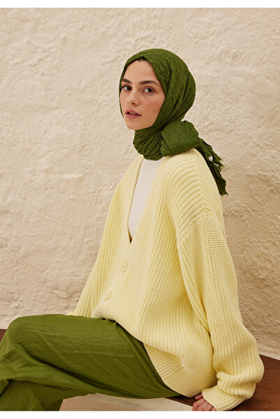 Freshscarfs Orman Yeşili Vual Crash Şal