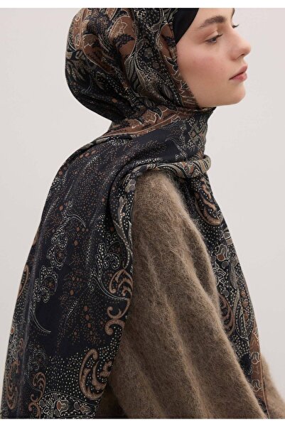 Freshscarfs Șal negru cu model Elora