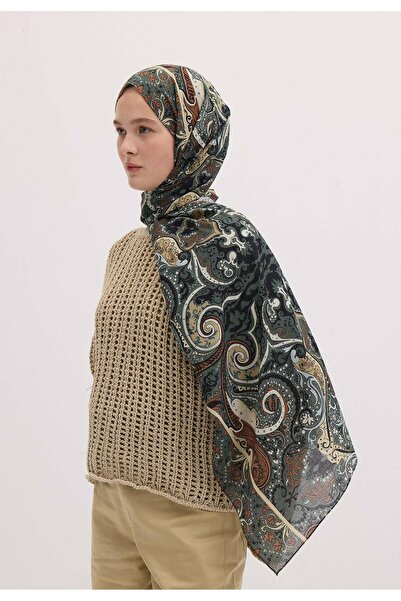 Freshscarfs Etnic Paisley Desen Şal Derin Yeşil