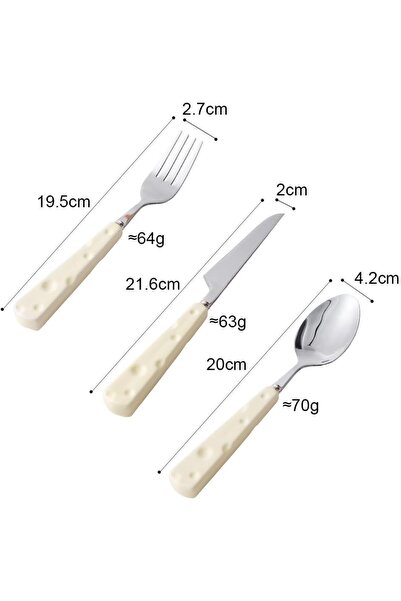 Arabest 3-Piece Stainless Steel Dessert Flatware Set, Vintage Spoon Fork & Cu...