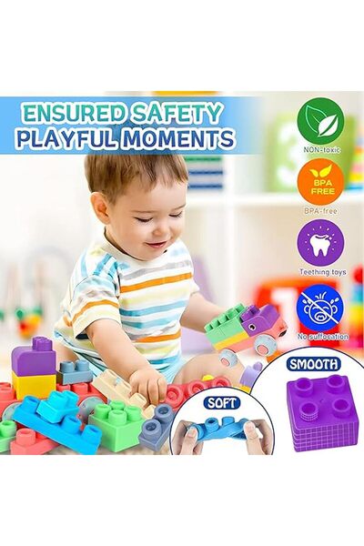Arabest 40-Piece Soft Building Blocks for Toddlers, Large Stacking Blocks for...
