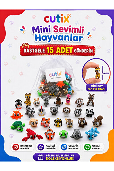 Cutix Organik Çeşitli Mini Figür Eğitici Oyuncak Hayvanlar Çiftlik Hayvanları...