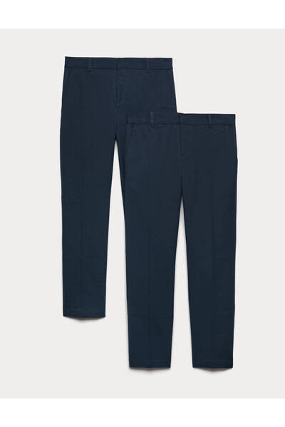 Marks & Spencer 2’li Paket Unisex İnce Paça Okul Pantolonu (2–18 Yaş)