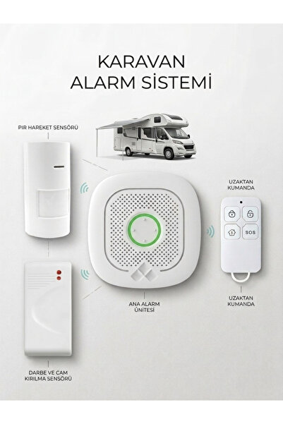 TUYA Karavan Alarm sistemi Eco wifi darbe sensörlü