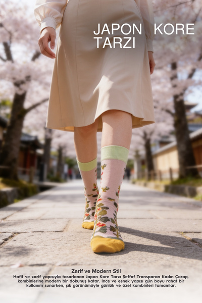 Bolero Kadın Japon Kore Tarzı Transparan Çorap Çorap Güneş Desen