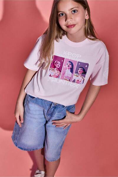 DeFacto Kpop - Demon Hunters Oversized T-shirt με κοντό μανίκι για κορίτσια H...
