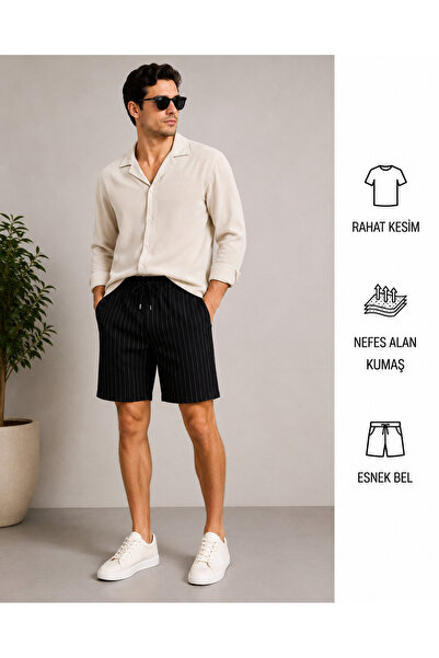 WENMİNG Bürümcük Crinkle Fabric Summer Men's Shirt and Crepe Shorts Top and B...