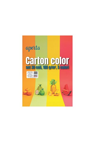 Bellezza Aperta Carton colorat A4 Aperta – Set de 30 de coli, 160 g/m², 5 cul...