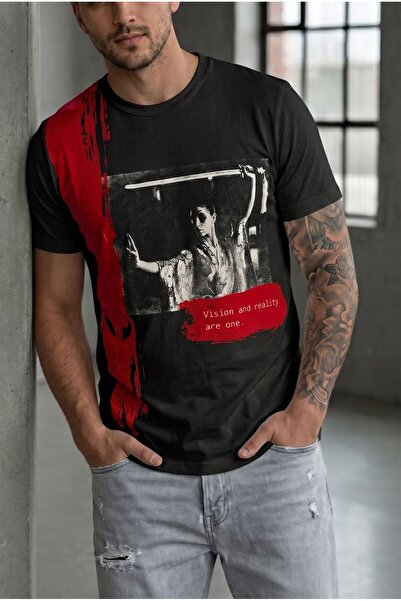 HerTon Tricou streetwear cu imprimeu grafic cinematografic pentru bărbați