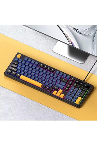 T-WOLF T13 RGB Kablolu Gaming Klavye 98 Tuşlu Kompakt Oyuncu Klavyesi Retro T...