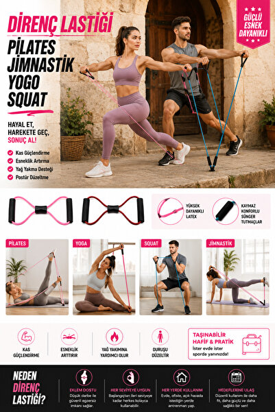 Özlem Toys Direnç Lastiği Plates Jimnastik Yoga Squat Aleti Kas Germe Güçlendirme Egzersiz Kondinasyon Lastiği